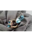 Vintage style Earrings Aquamarine Original Vintage 14K Rose Gold vec021r